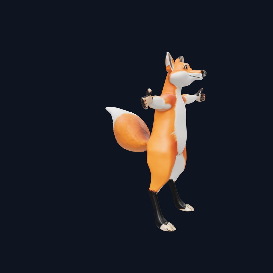 Cheerful Fox Cartoon model pack
